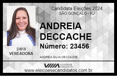 Candidato ANDREIA DECCACHE 2024 - SÃO GONÇALO - Eleições