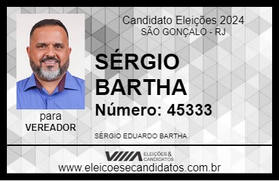 Candidato SÉRGIO BARTHA 2024 - SÃO GONÇALO - Eleições