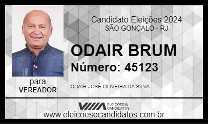 Candidato ODAIR BRUM 2024 - SÃO GONÇALO - Eleições