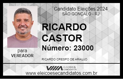 Candidato RICARDO CASTOR 2024 - SÃO GONÇALO - Eleições