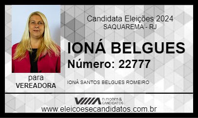 Candidato IONÁ BELGUES 2024 - SAQUAREMA - Eleições