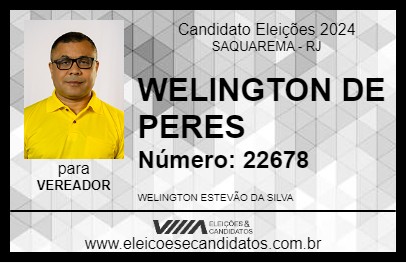 Candidato WELINGTON DE PERES 2024 - SAQUAREMA - Eleições