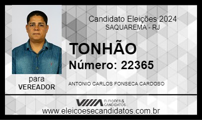 Candidato TONHÃO 2024 - SAQUAREMA - Eleições