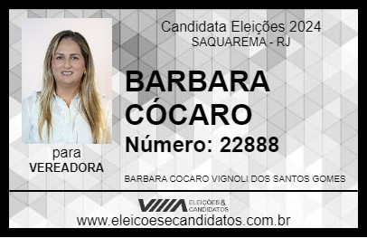 Candidato BARBARA CÓCARO 2024 - SAQUAREMA - Eleições