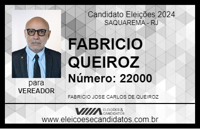 Candidato FABRICIO QUEIROZ 2024 - SAQUAREMA - Eleições