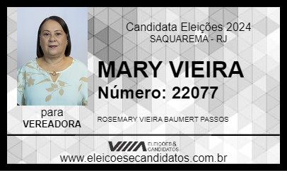 Candidato MARY VIEIRA 2024 - SAQUAREMA - Eleições