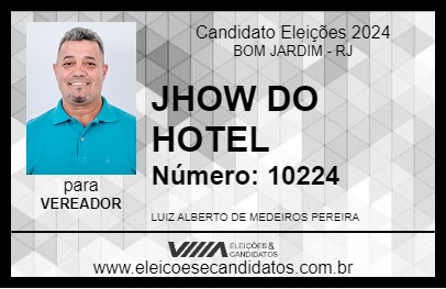 Candidato JHOW DO HOTEL 2024 - BOM JARDIM - Eleições