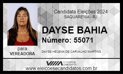 Candidato DAYSE BAHIA 2024 - SAQUAREMA - Eleições