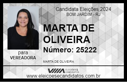 Candidato MARTA DE OLIVEIRA 2024 - BOM JARDIM - Eleições