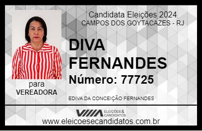 Candidato DIVA FERNANDES 2024 - CAMPOS DOS GOYTACAZES - Eleições