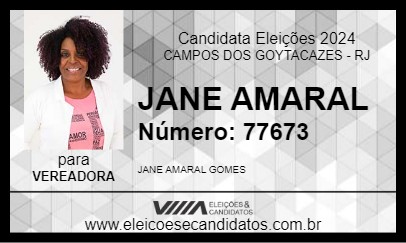 Candidato JANE AMARAL 2024 - CAMPOS DOS GOYTACAZES - Eleições