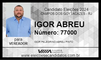 Candidato IGOR ABREU 2024 - CAMPOS DOS GOYTACAZES - Eleições