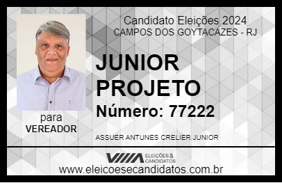 Candidato JUNIOR PROJETO 2024 - CAMPOS DOS GOYTACAZES - Eleições