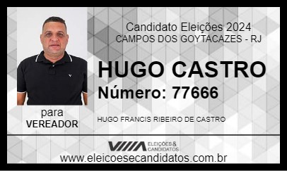 Candidato HUGO CASTRO 2024 - CAMPOS DOS GOYTACAZES - Eleições