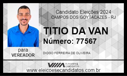 Candidato TITIO DA VAN 2024 - CAMPOS DOS GOYTACAZES - Eleições