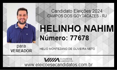 Candidato HELINHO NAHIM 2024 - CAMPOS DOS GOYTACAZES - Eleições