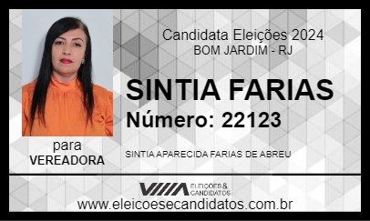 Candidato SINTIA FARIAS 2024 - BOM JARDIM - Eleições