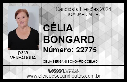 Candidato CÉLIA BONGARD 2024 - BOM JARDIM - Eleições