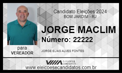 Candidato JORGE MACLIM 2024 - BOM JARDIM - Eleições