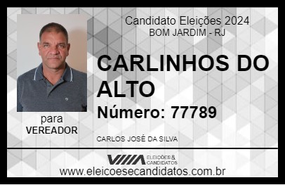 Candidato CARLINHOS DO ALTO 2024 - BOM JARDIM - Eleições