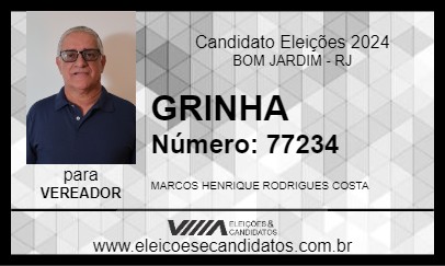 Candidato GRINHA 2024 - BOM JARDIM - Eleições