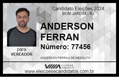 Candidato ANDERSON FERRAN 2024 - BOM JARDIM - Eleições