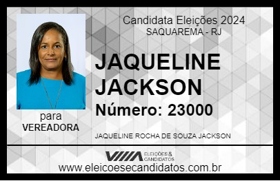 Candidato JAQUELINE JACKSON 2024 - SAQUAREMA - Eleições