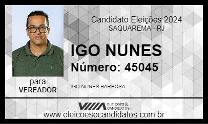 Candidato IGO NUNES 2024 - SAQUAREMA - Eleições