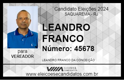 Candidato LEANDRO FRANCO 2024 - SAQUAREMA - Eleições