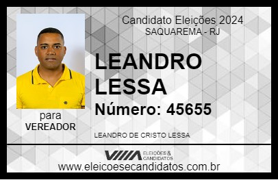 Candidato LEANDRO LESSA 2024 - SAQUAREMA - Eleições