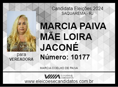 Candidato MARCIA PAIVA MÃE LOIRA JACONÉ 2024 - SAQUAREMA - Eleições