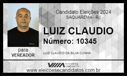 Candidato LUIZ CLAUDIO 2024 - SAQUAREMA - Eleições