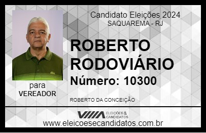 Candidato ROBERTO RODOVIÁRIO 2024 - SAQUAREMA - Eleições