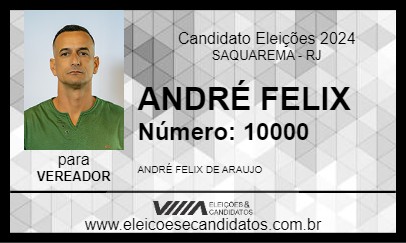 Candidato ANDRÉ FELIX 2024 - SAQUAREMA - Eleições