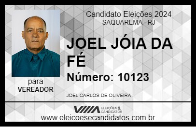 Candidato JOEL JÓIA DA FÉ 2024 - SAQUAREMA - Eleições