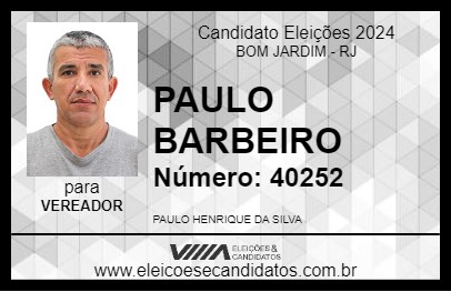 Candidato PAULO BARBEIRO 2024 - BOM JARDIM - Eleições