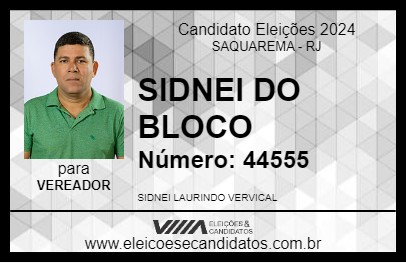 Candidato SIDNEI DO BLOCO 2024 - SAQUAREMA - Eleições