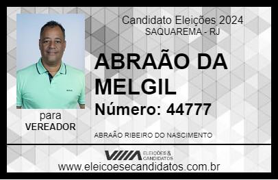 Candidato ABRAÃO DA MELGIL 2024 - SAQUAREMA - Eleições