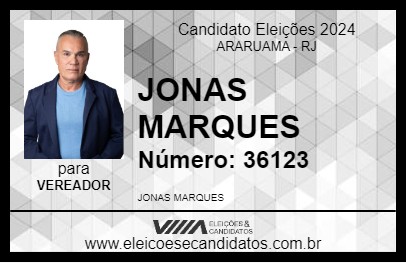 Candidato JONAS MARQUES 2024 - ARARUAMA - Eleições