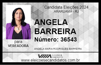 Candidato ANGELA BARREIRA 2024 - ARARUAMA - Eleições