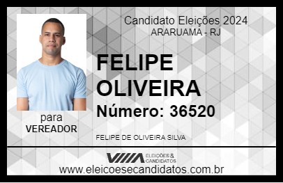 Candidato FELIPE OLIVEIRA 2024 - ARARUAMA - Eleições