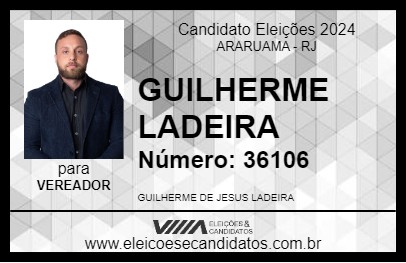 Candidato GUILHERME LADEIRA 2024 - ARARUAMA - Eleições