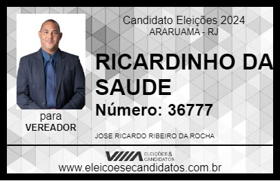 Candidato RICARDINHO DA SAUDE 2024 - ARARUAMA - Eleições