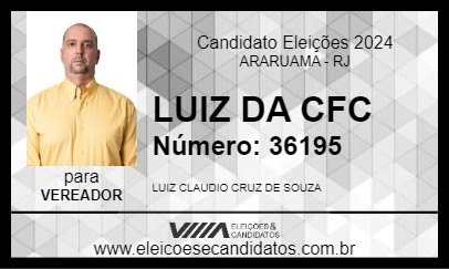 Candidato LUIZ DA CFC 2024 - ARARUAMA - Eleições