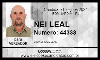 Candidato NEI LEAL 2024 - BOM JARDIM - Eleições