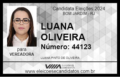 Candidato LUANA OLIVEIRA 2024 - BOM JARDIM - Eleições