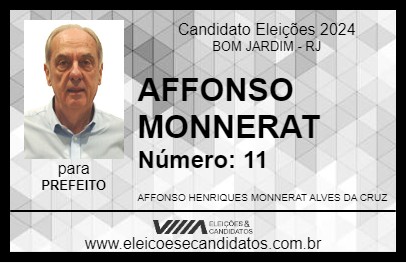 Candidato AFFONSO MONNERAT 2024 - BOM JARDIM - Eleições