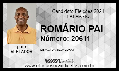 Candidato ROMÁRIO PAI 2024 - ITATIAIA - Eleições