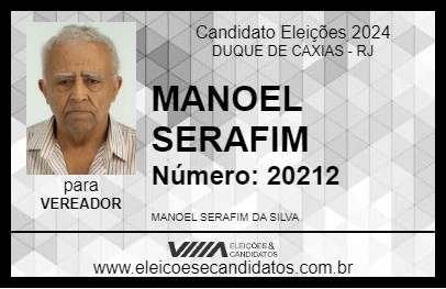 Candidato MANOEL SERAFIM 2024 - DUQUE DE CAXIAS - Eleições