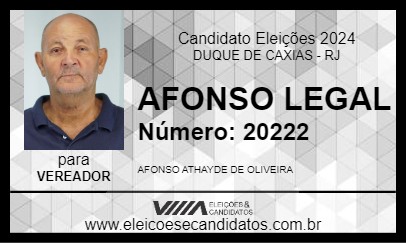 Candidato AFONSO LEGAL 2024 - DUQUE DE CAXIAS - Eleições